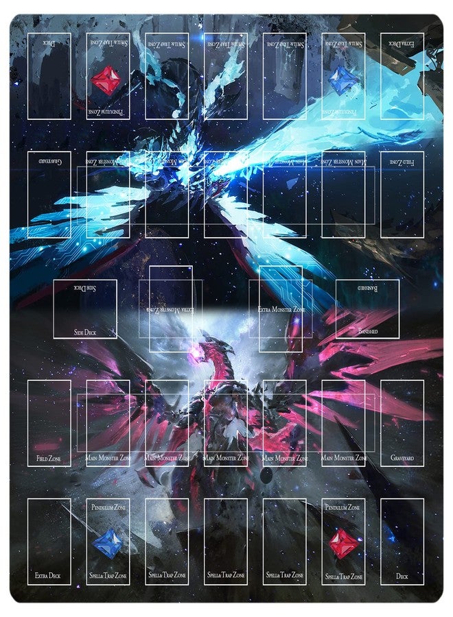 sabermaster Card Rubber Mat - 2 Player, Square playmat for Gamer 60x60cm/23.6x23.6inch - Image 1